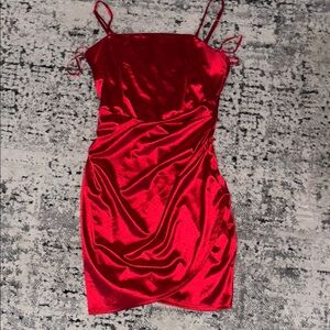 Elegant Red Satin Dress